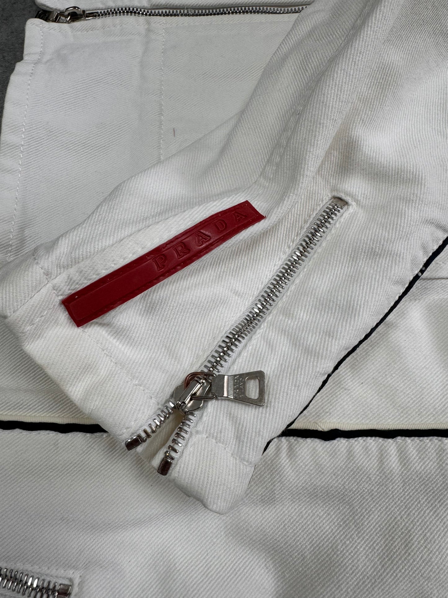 2000s Prada Luna Rossa White Biker Jacket (M/L)