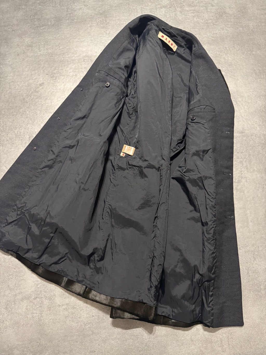 Marni Fur Calf Leather & Wool Long Jacket