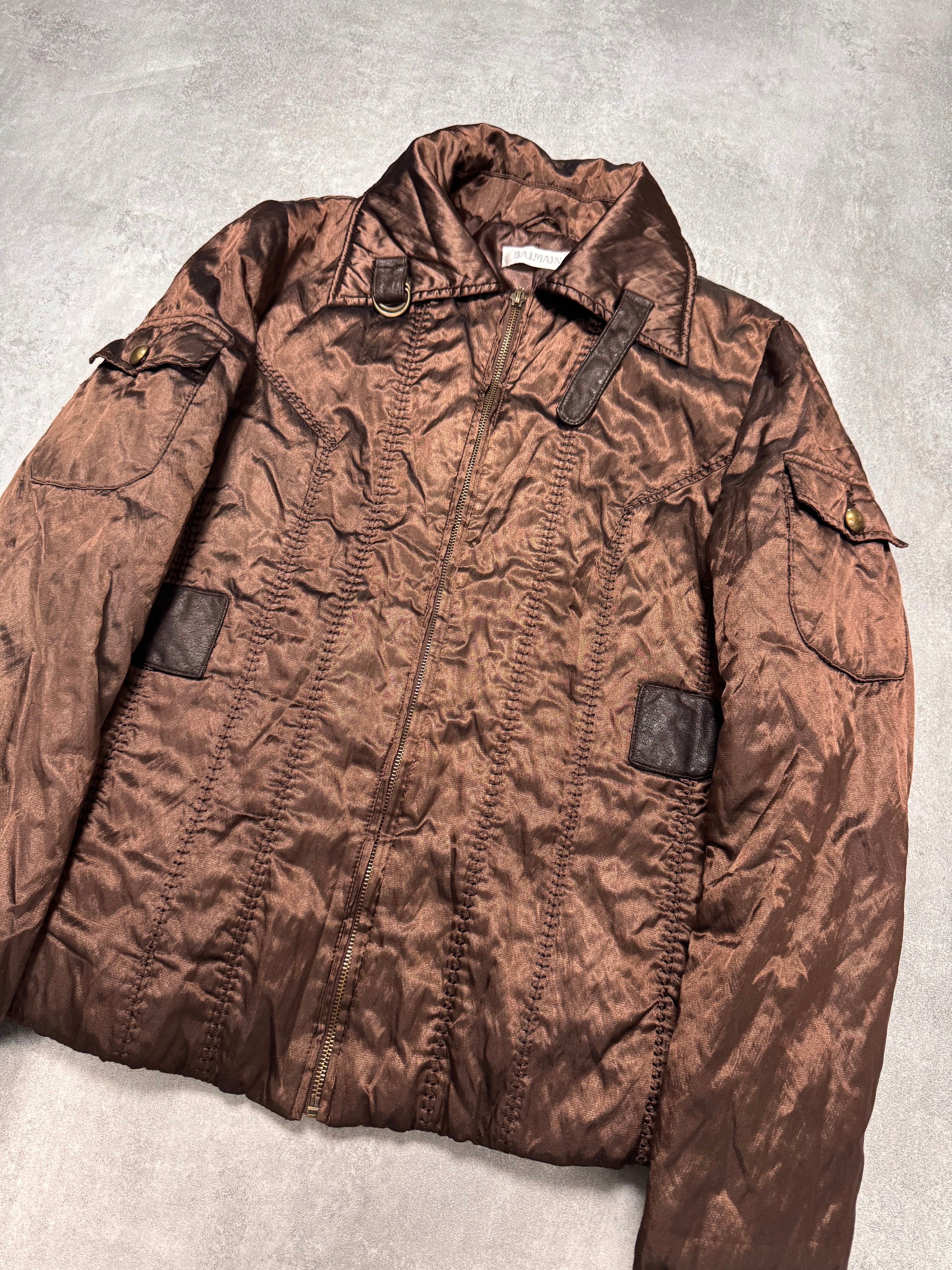 1990s Balmain Shiny Brown Jacket