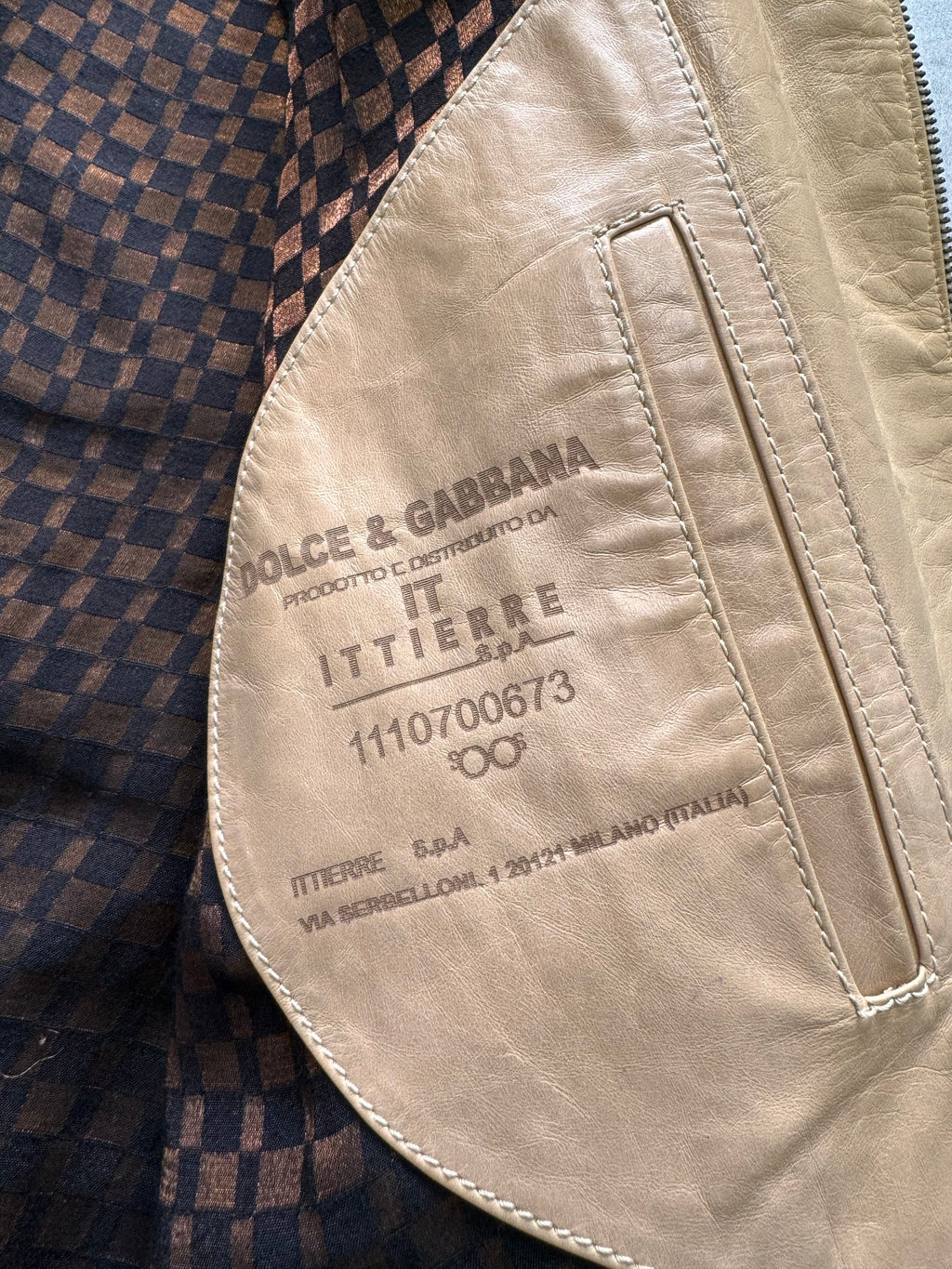 SS2012 Dolce & Gabbana Revolution Sand Leather Jacket