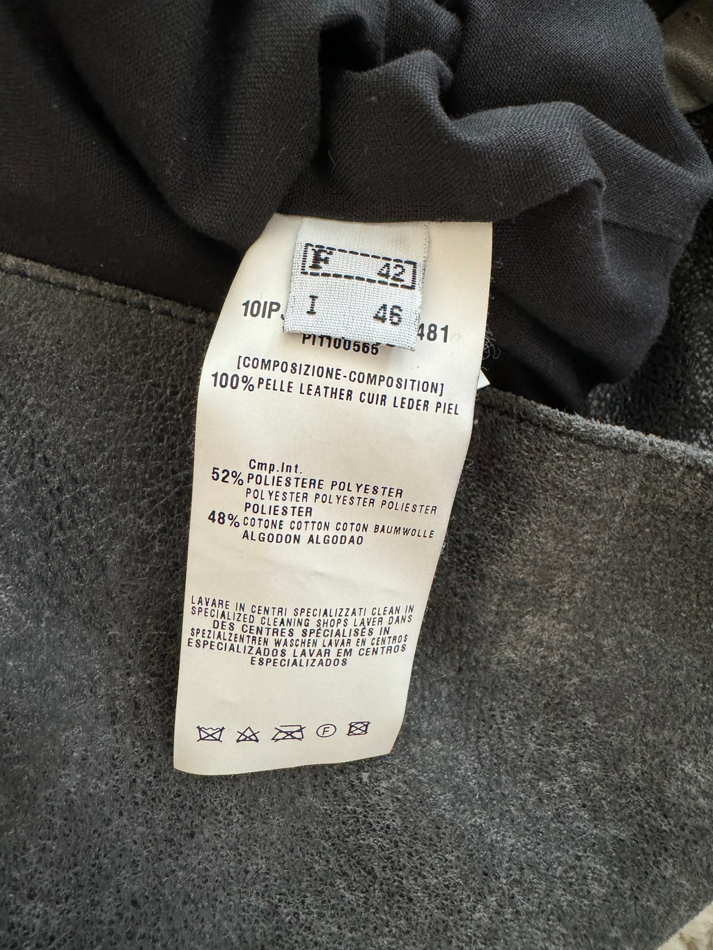 Plein Sud Biker パッチフェードレザージャケット (XS)