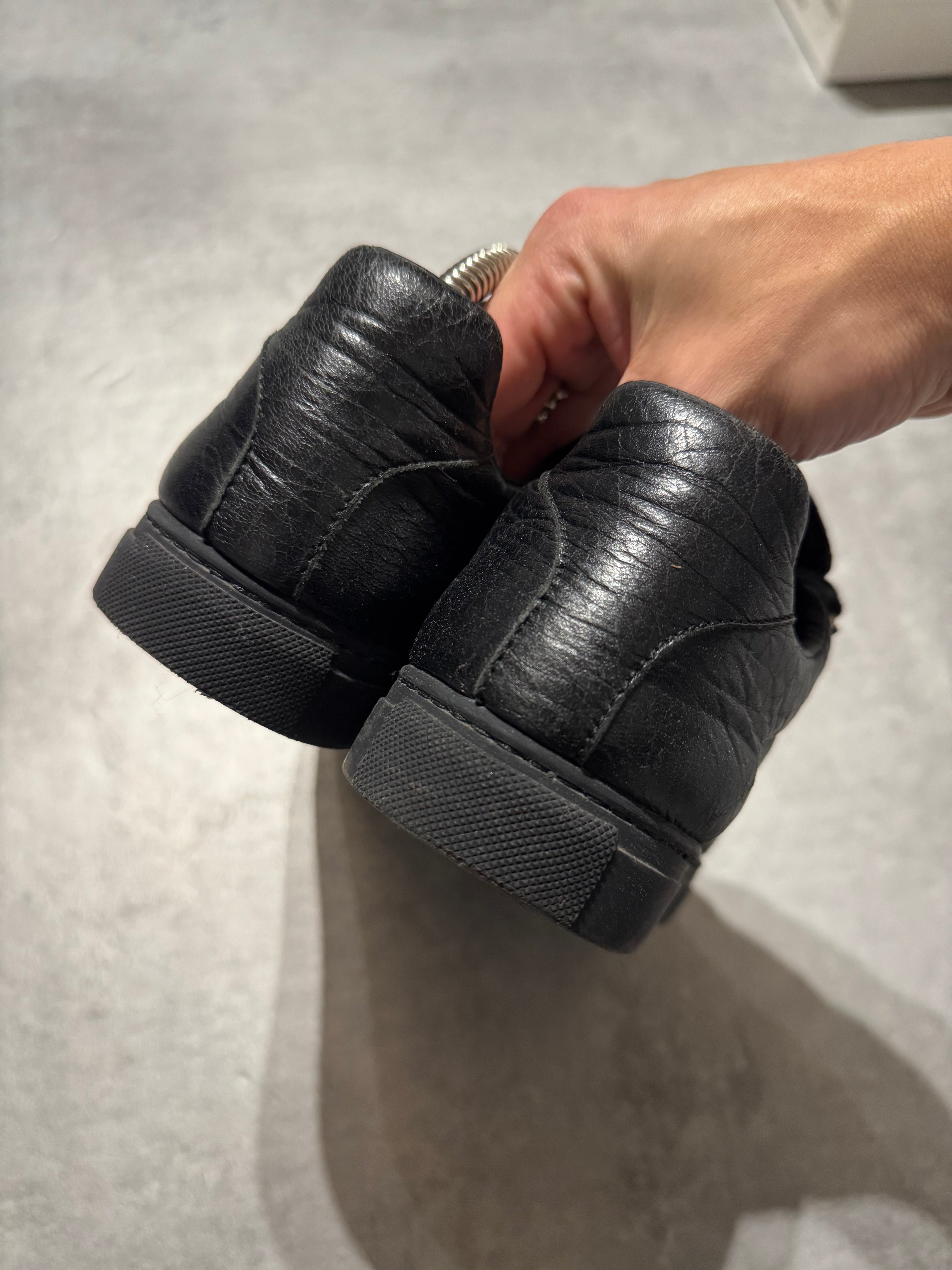 Balenciaga Arena Low Black Cracked Leather Sneakers – Dolce Vita Hub