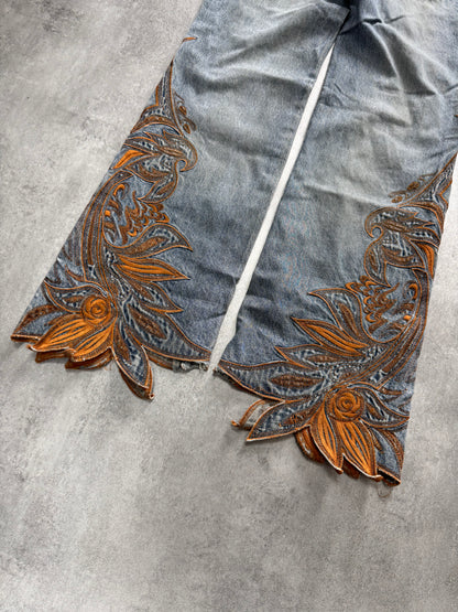 2000s Roberto Cavalli Cowboy Embroidered Jeans (S)