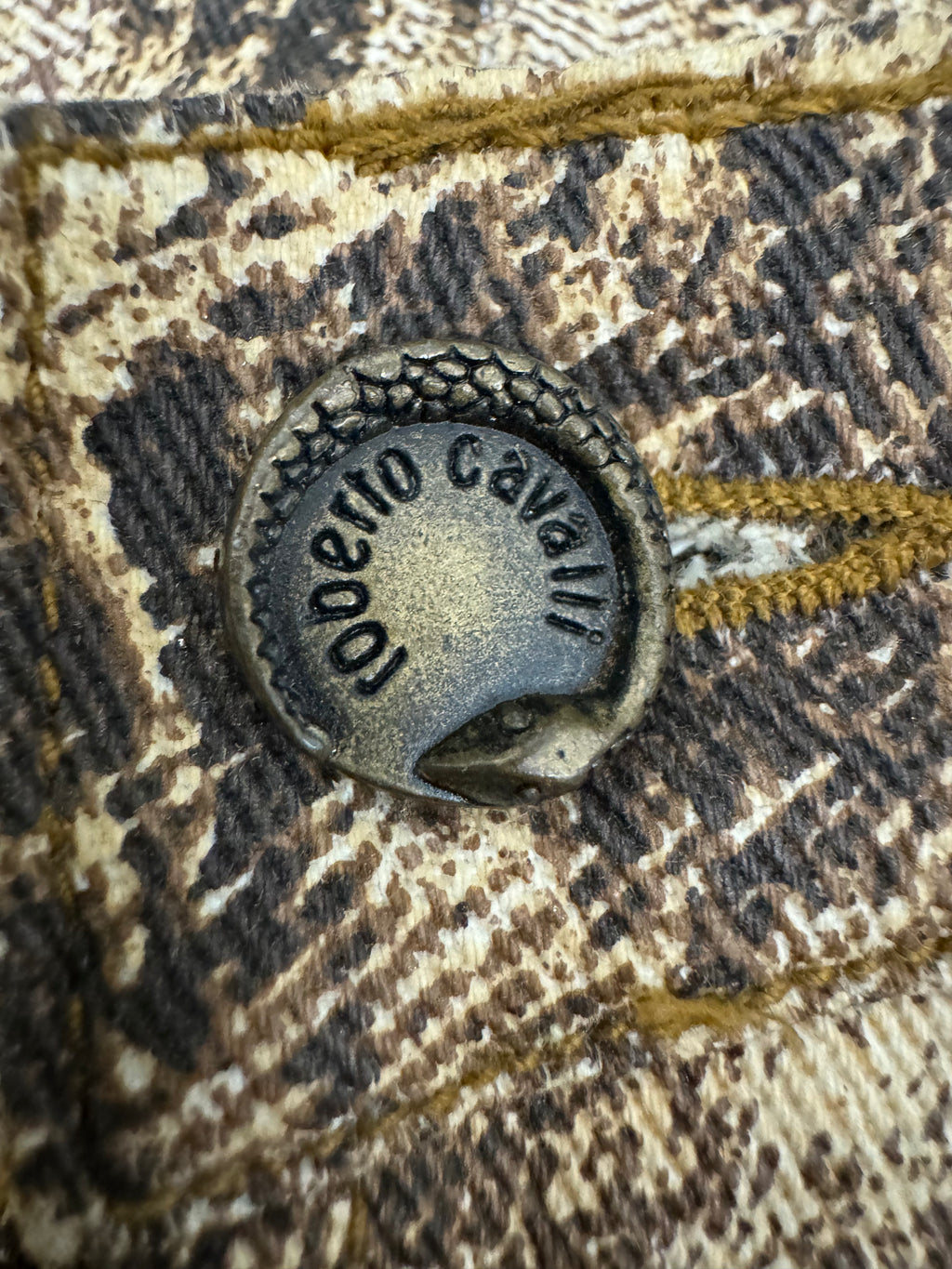 2000年代 ロベルトカヴァリ サンドエロージョンパンツ(S)