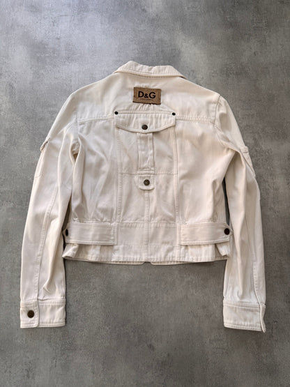 SS2003 Dolce & Gabbana Parachute Cargo Cropped White Jacket (XS/S)