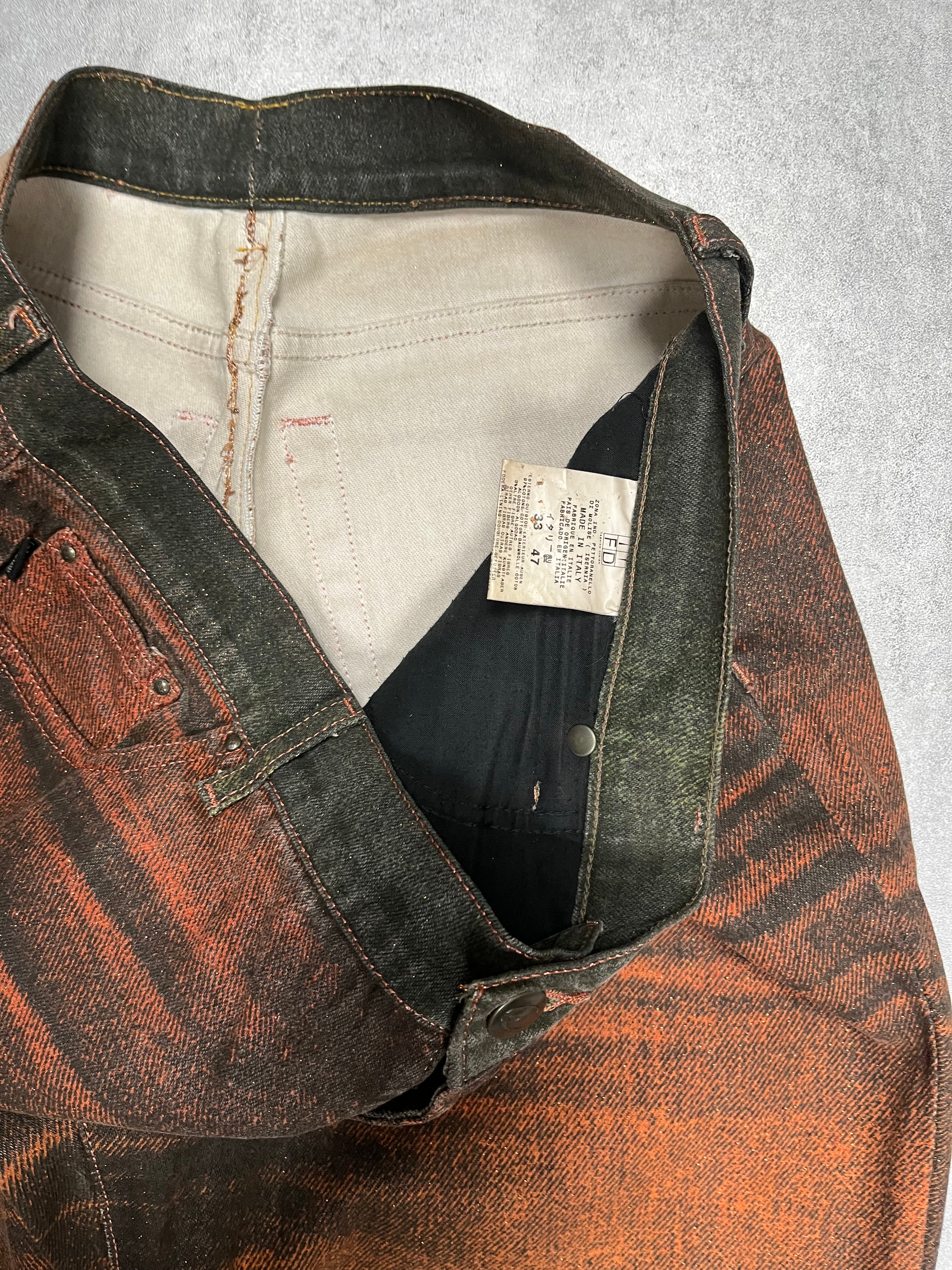 AW2001 Cavalli Overprinted Copper Black Pants