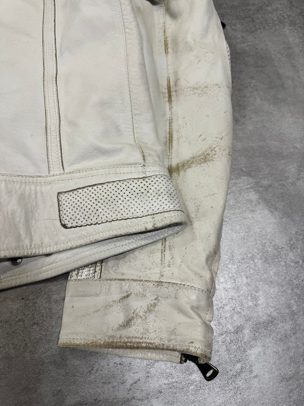 SS2005 Dolce & Gabbana Apocalyptic Biker White Leather Jacket (M)
