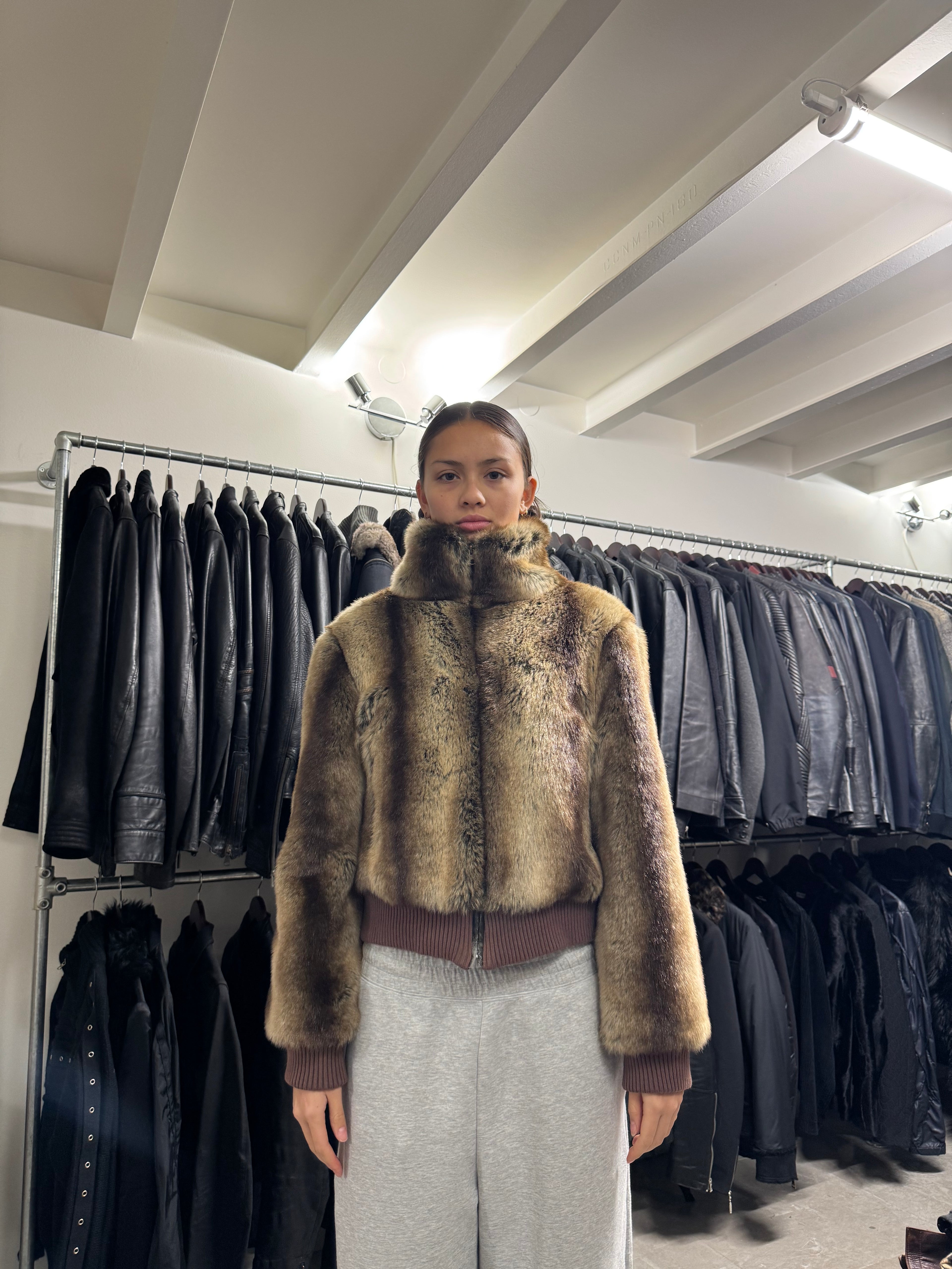 2000s Balmain Fur Beige Cozy Modern Jacket