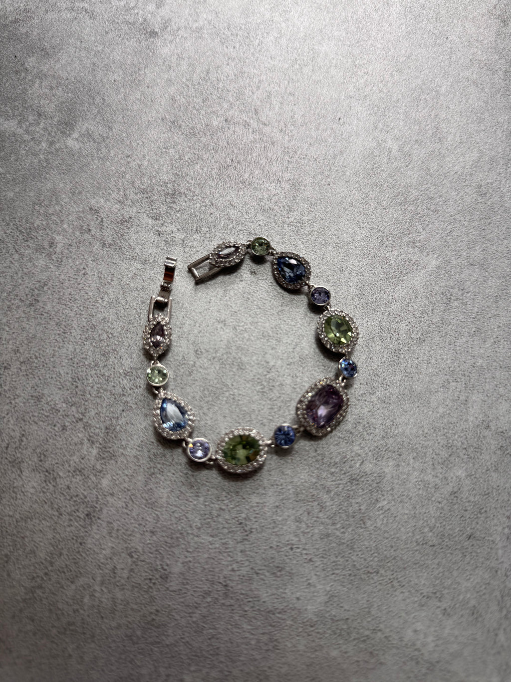 1990s Givenchy Gemstones Reversible Stainless Steel Bracelet