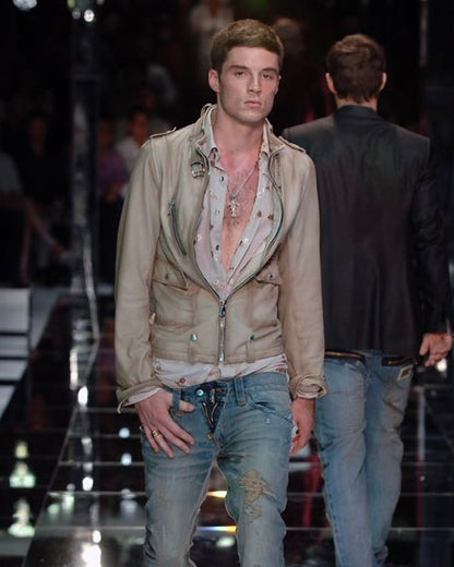 SS2006 Dolce &amp; Gabbana 机车皮夹克 (S/M)