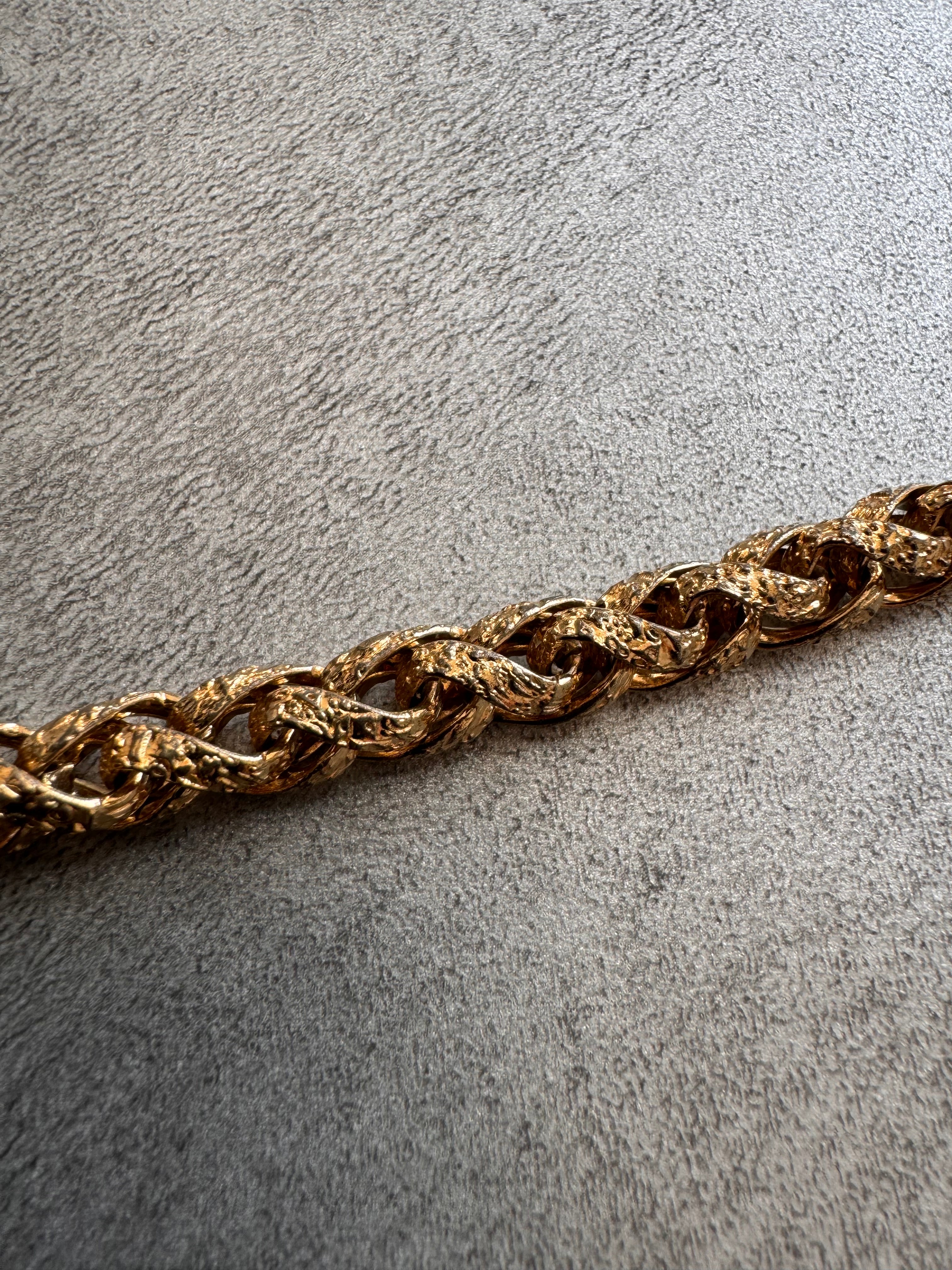 1980s Givenchy Twisted Golden Chain Link Bracelet