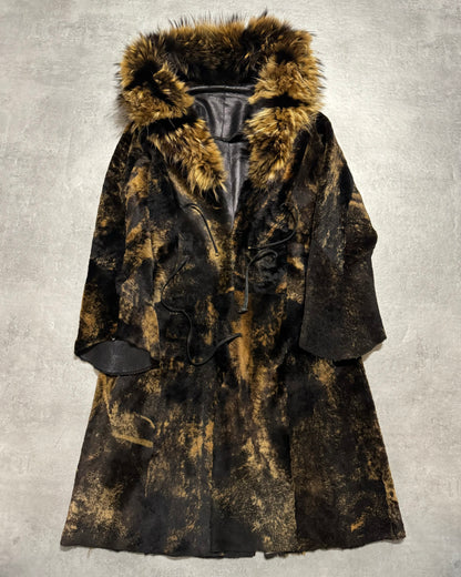 FW1998 Roberto Cavalli Premium Leather Trench Reversible Fur Royal Coat (undefined) - 2