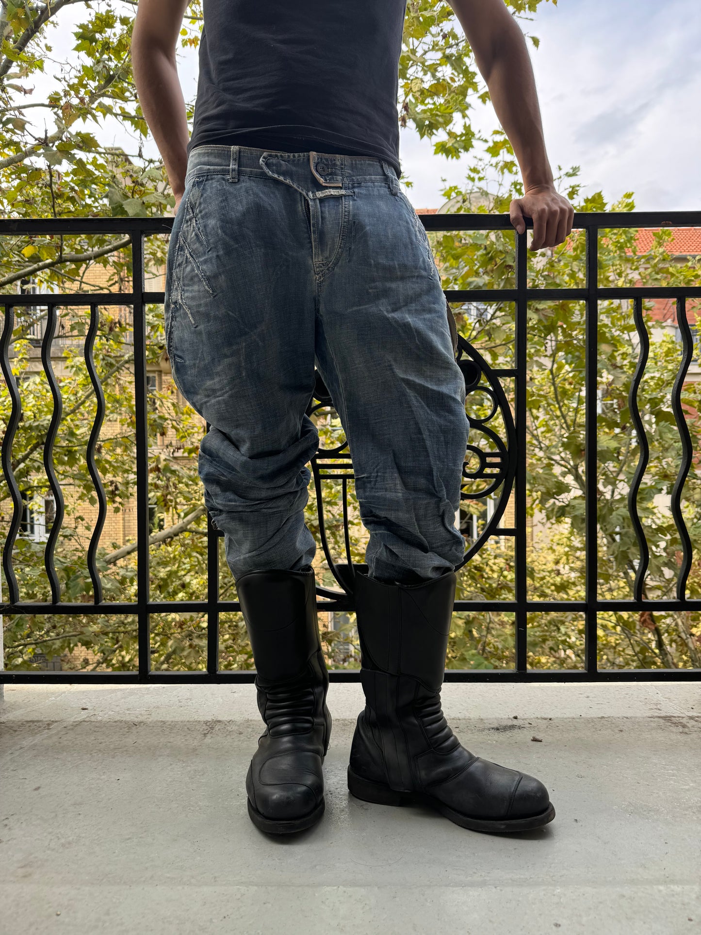 2000s Marithé + François Girbaud Washed Rebel Denim Pants (M)