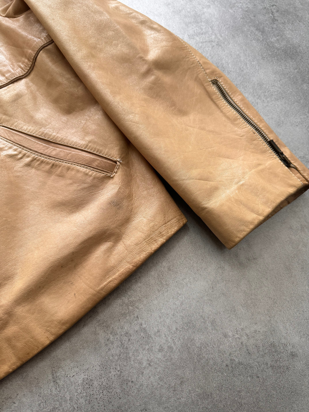 SS2012 Dolce & Gabbana Revolution Sand Leather Jacket