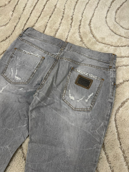 Dolce & Gabbana Distressed Grey Denim Jeans (M/L)