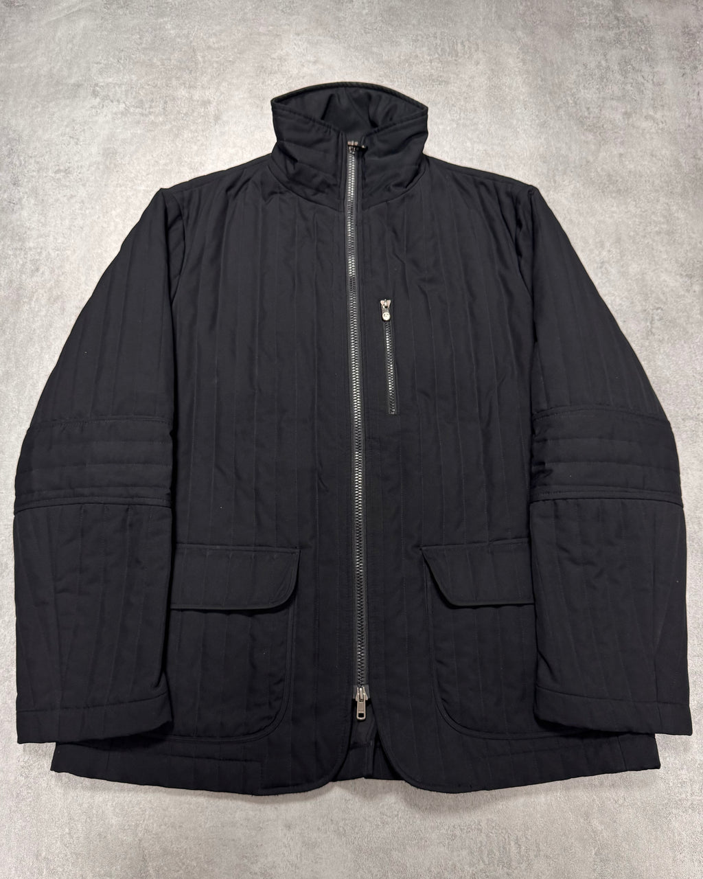 2000s Armani Padded Lines Black Coat