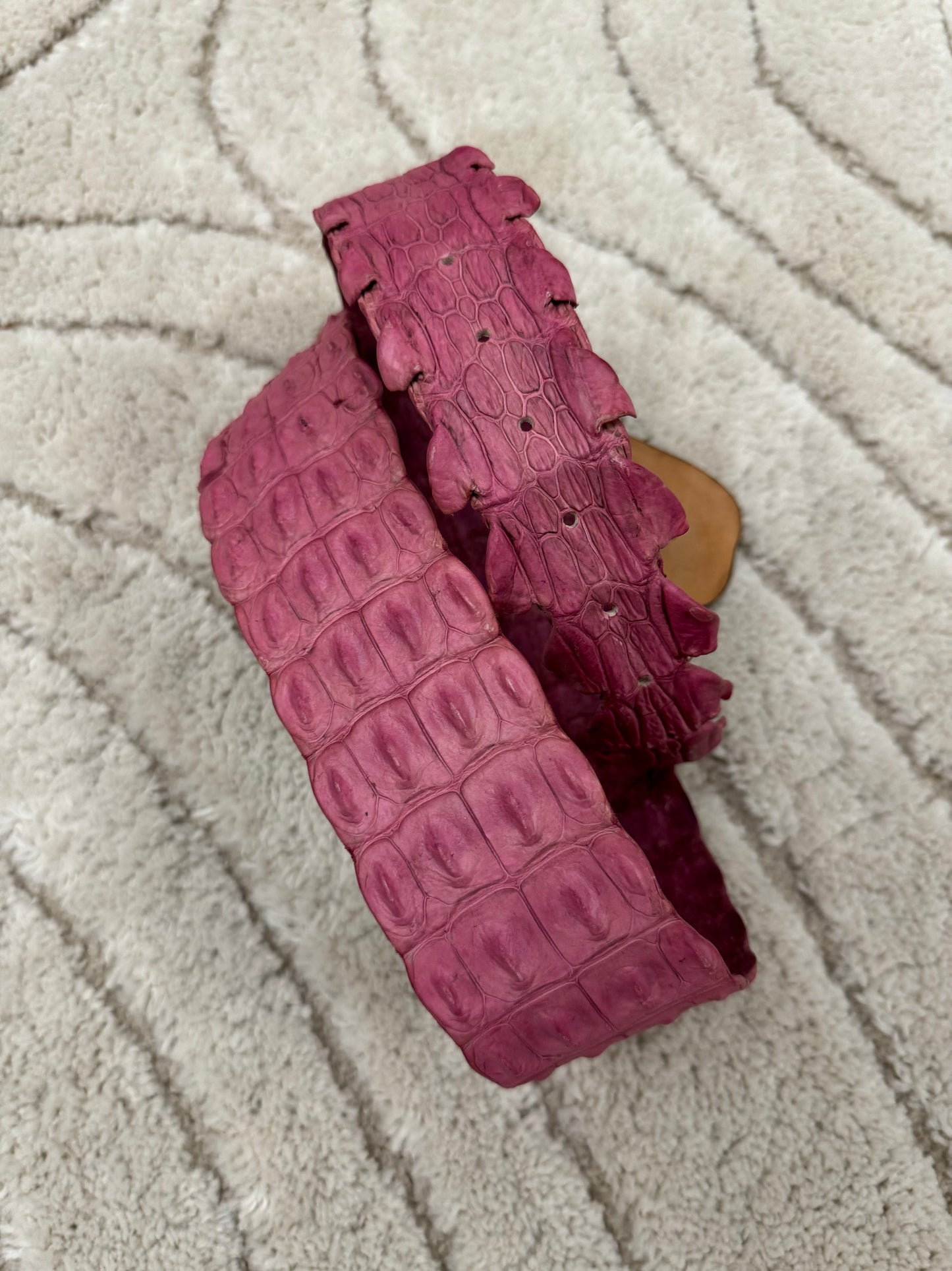SS2005 Roberto Cavalli Sweet Pink Crocodile Leather Belt