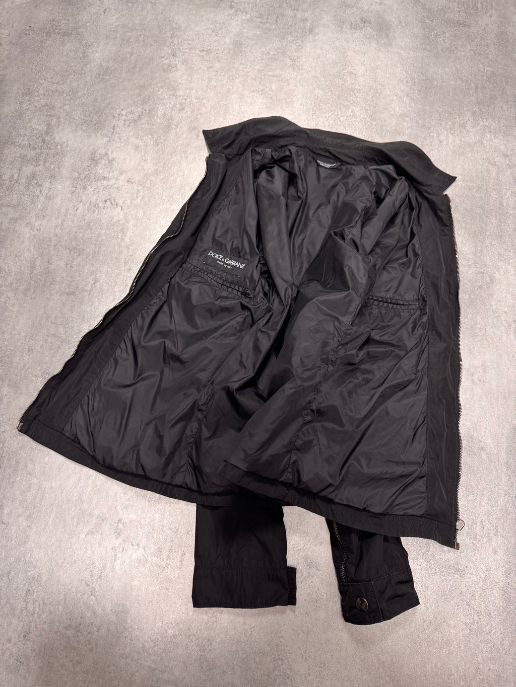 2000s Dolce & Gabbana Black Nylon Zip Jacket