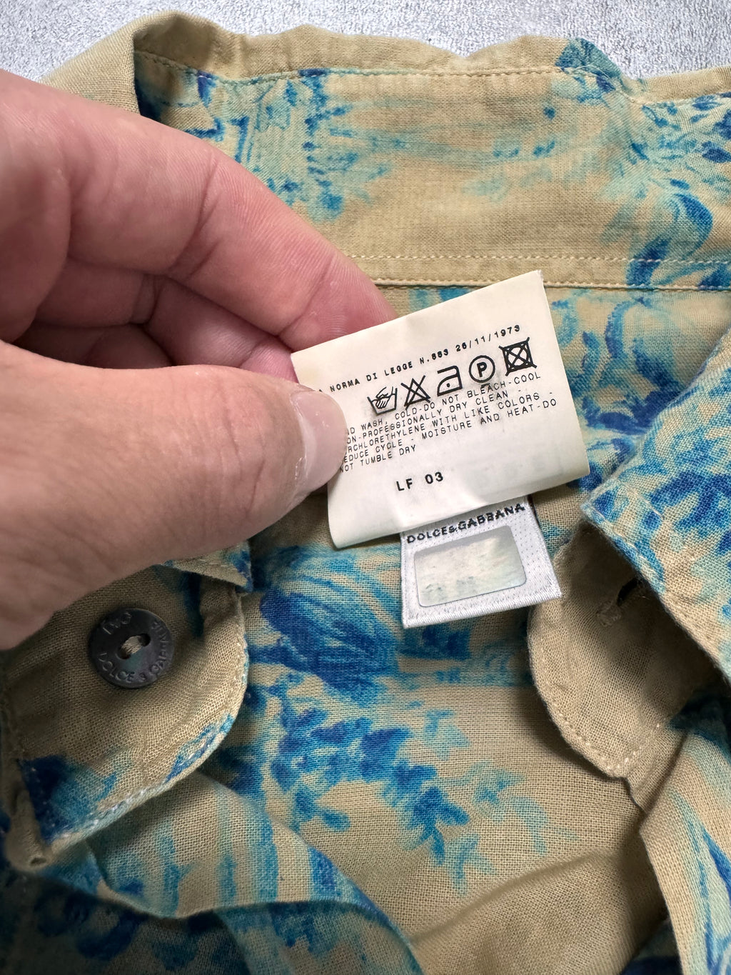 1998 Dolce & Gabbana Toile De Jouy Beige & Bleu Shirt