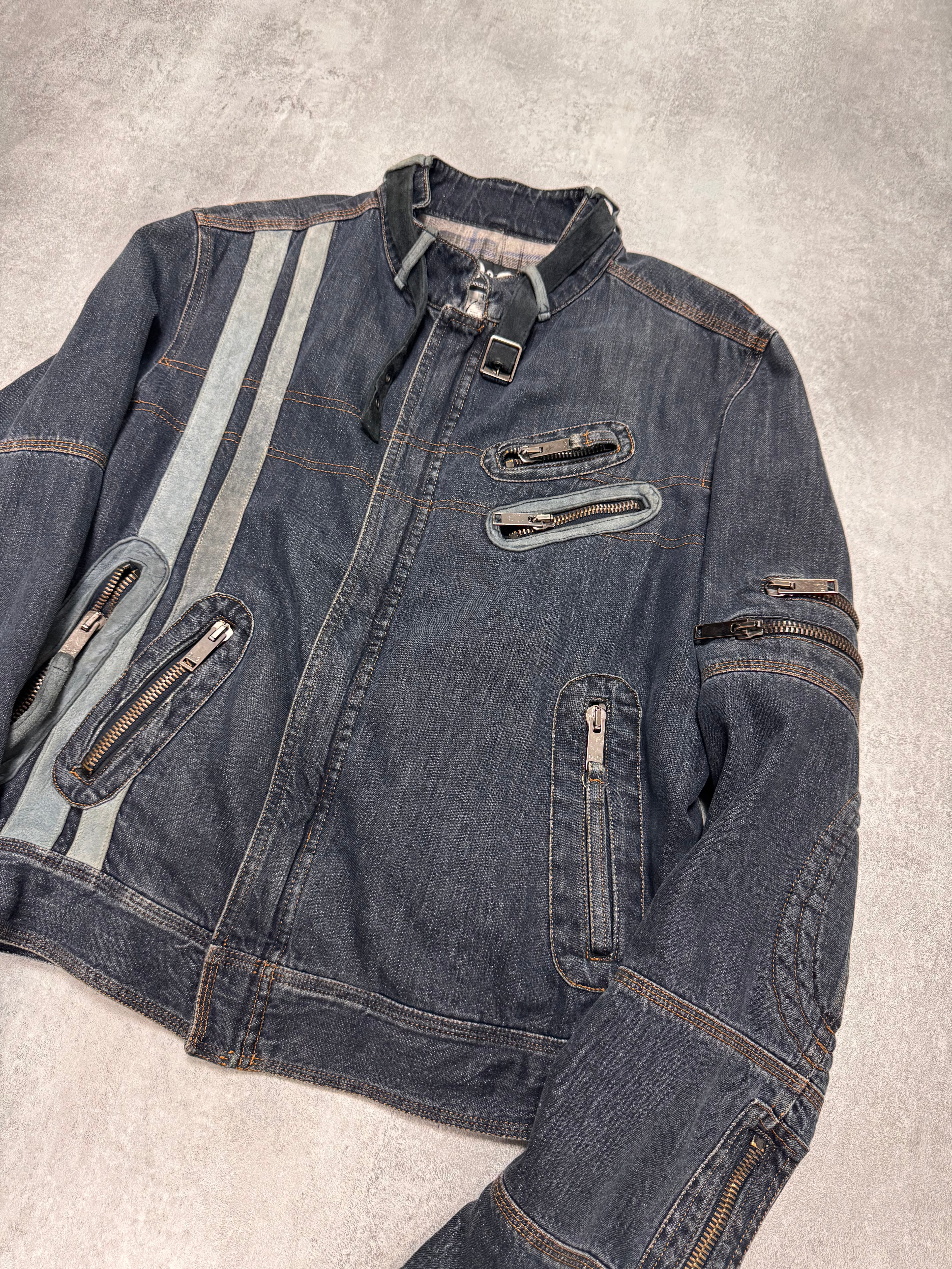 AW2004 Dolce & Gabbana Astro Biker Cafe Denim Jacket