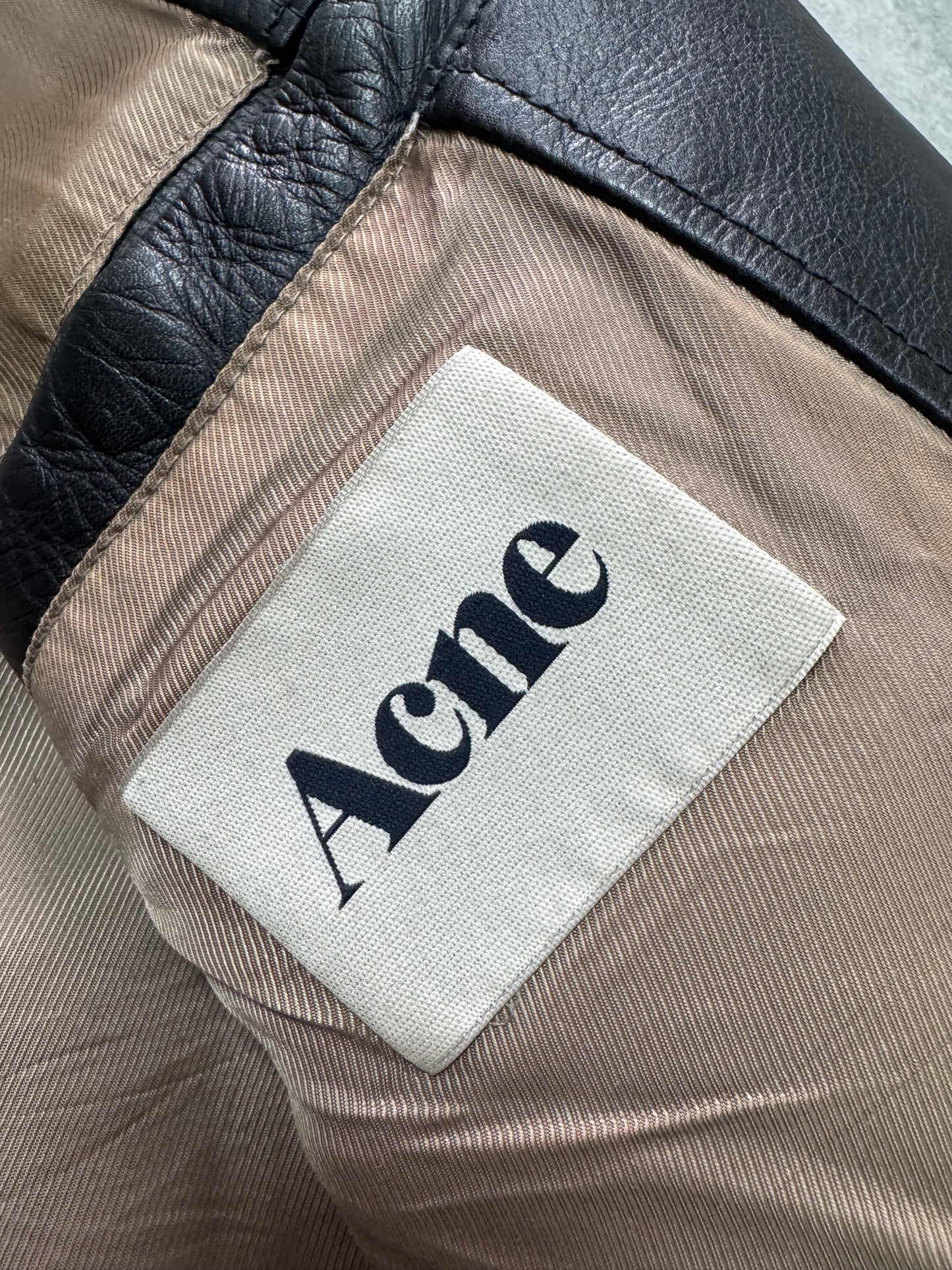 2000s Acne Studios Black Leather Bomber Jacket (S)