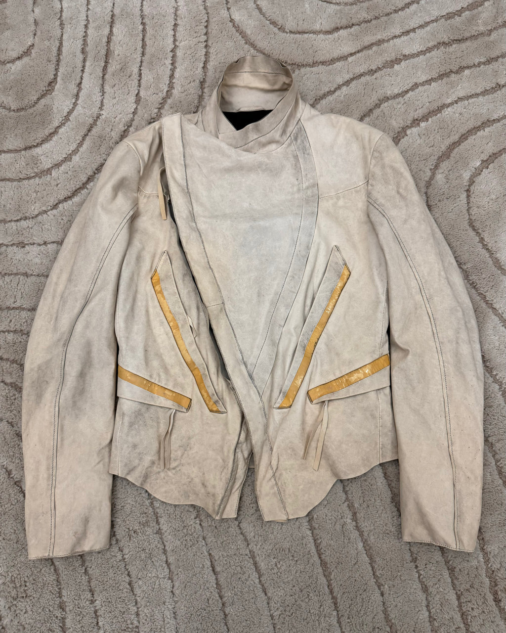 SS2011 Emporio Armani Post-Apocalyptic Biker Leather Jacket (M)