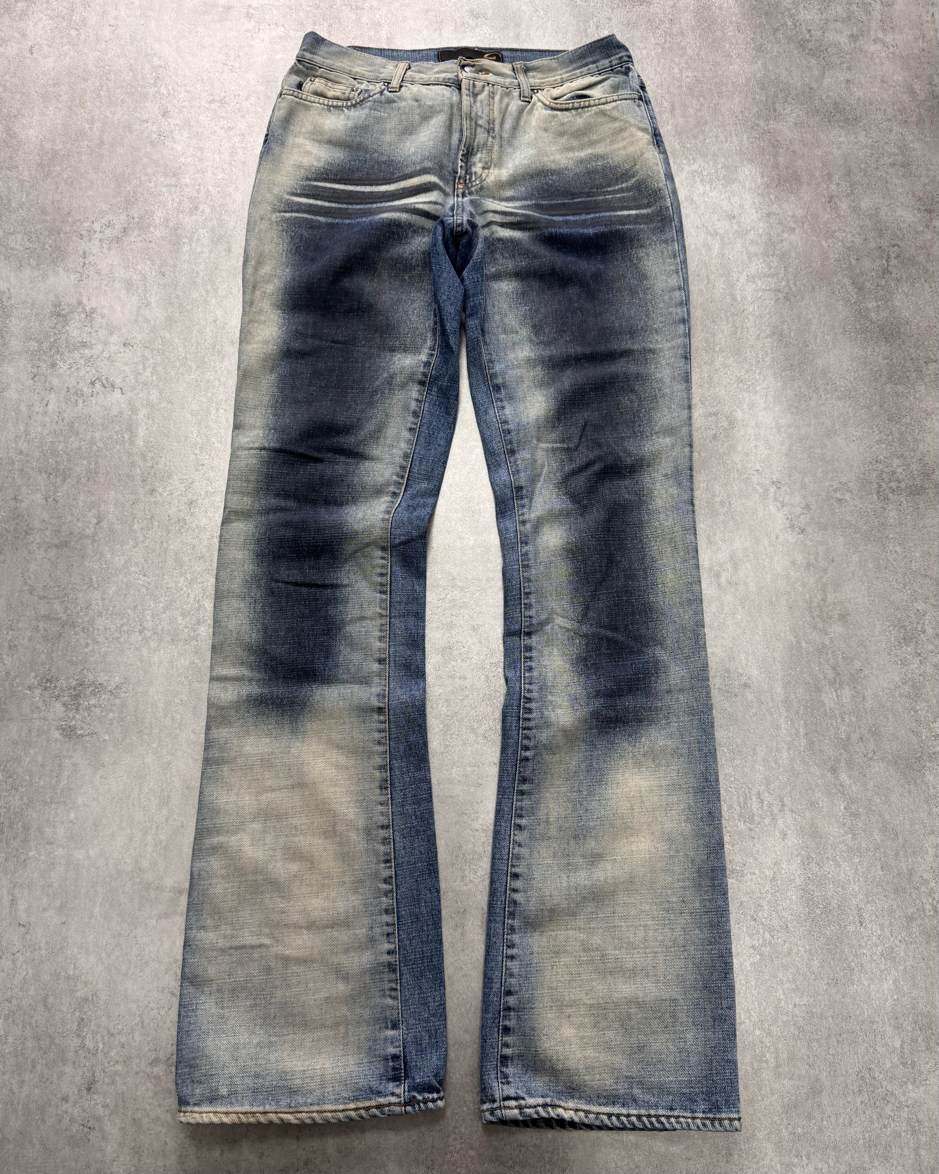 2000s Cavalli Shadow Faded Denim Jeans