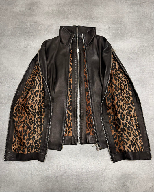 SS2003 Dolce & Gabbana Multi-Zip Biker Leather Jacket (XS/S)