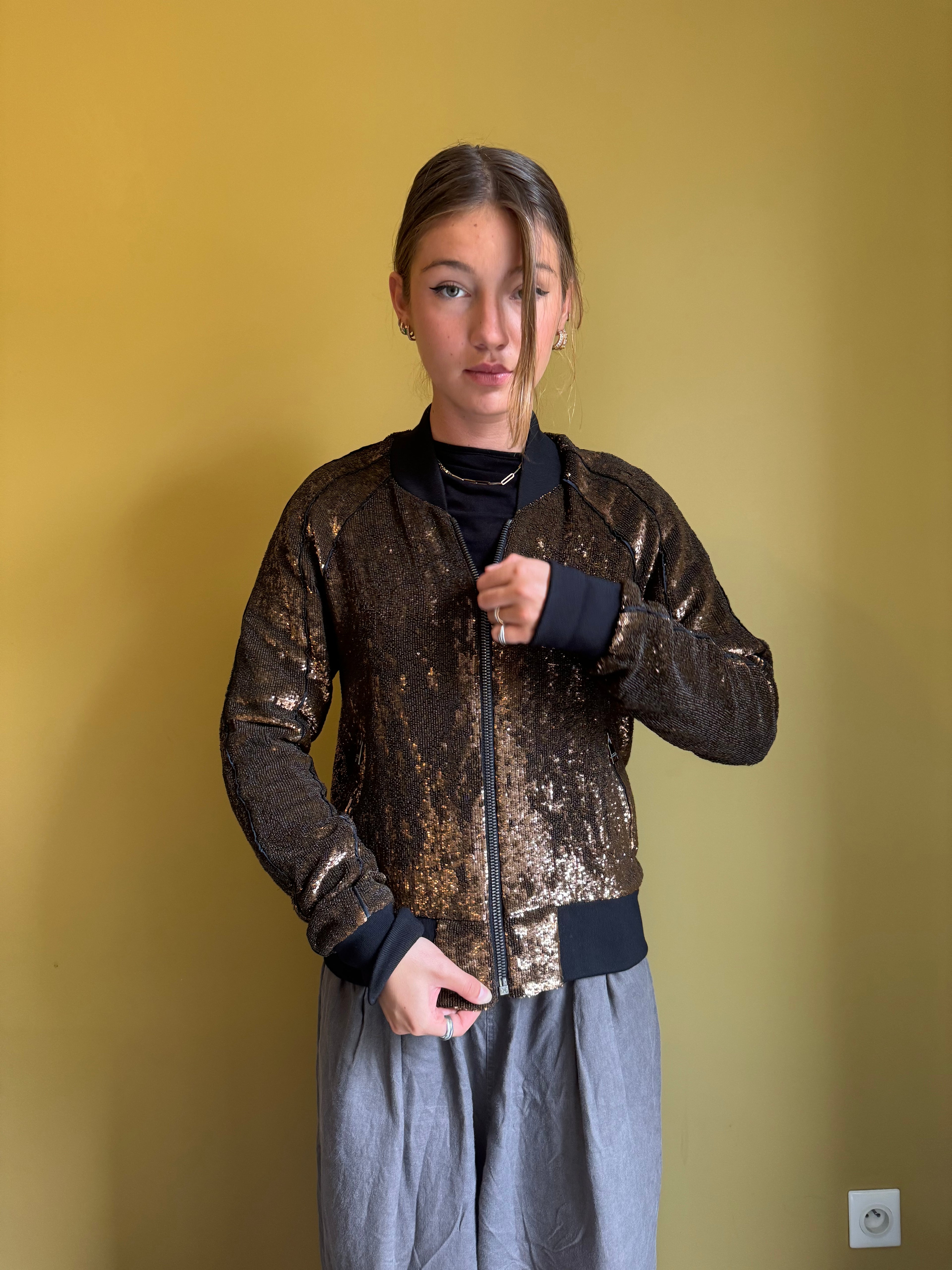 2000s Dolce & Gabbana Sequin Brown Jacket