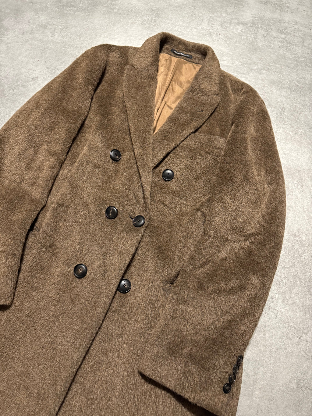 FW2018 Emporio Armani Sartorial Faux Fur Brown Trench Coat