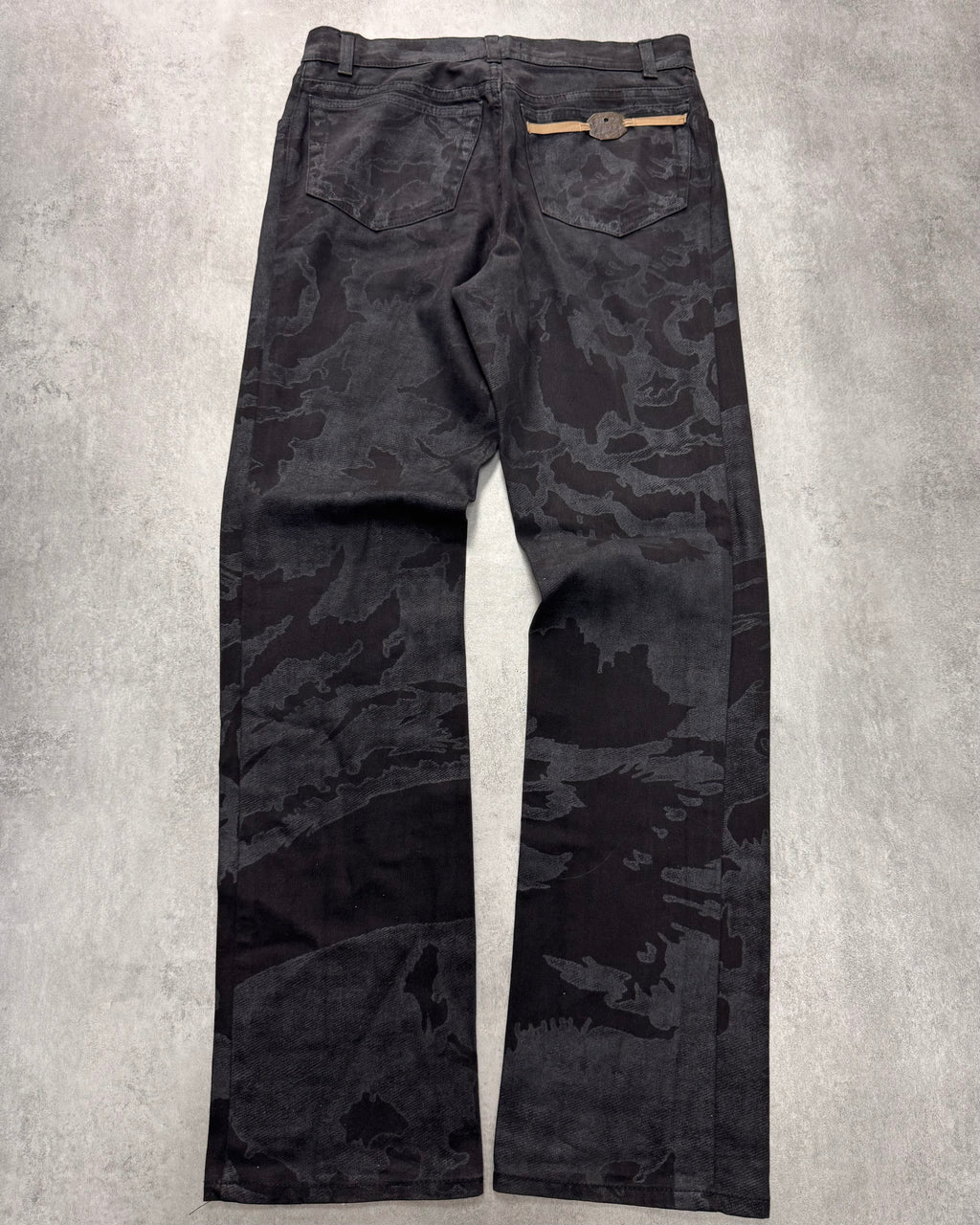 AW2001/02 Roberto Cavalli Black Crow Camouflage Pants