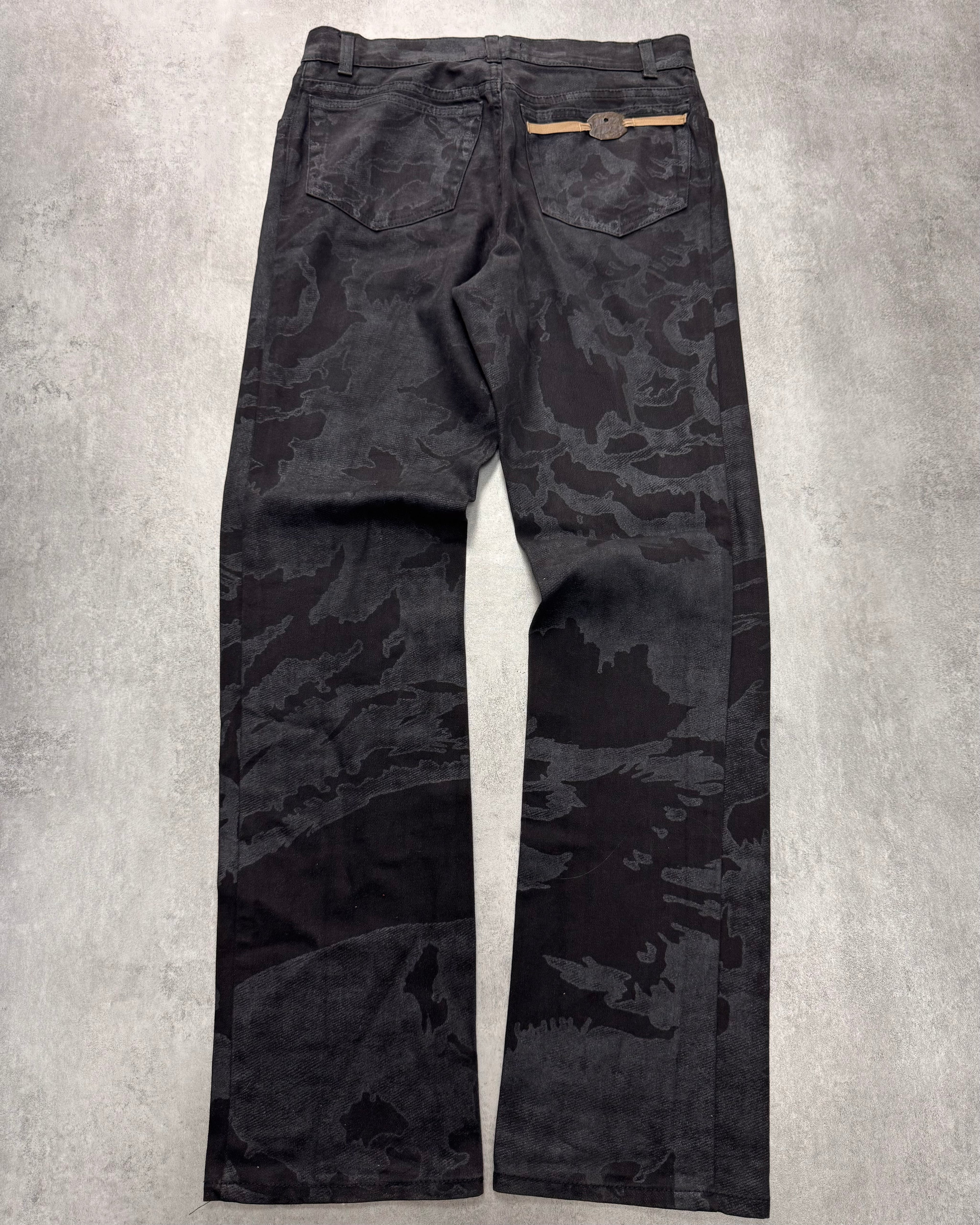 AW2001/02 Roberto Cavalli Black Crow Camouflage Pants