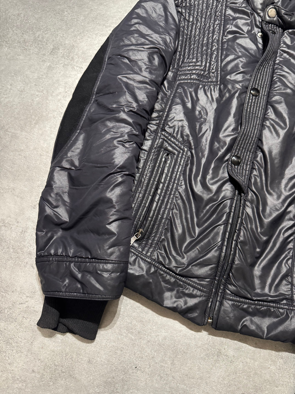 2000s Dolce & Gabbana Black Architect Puffer Jacket