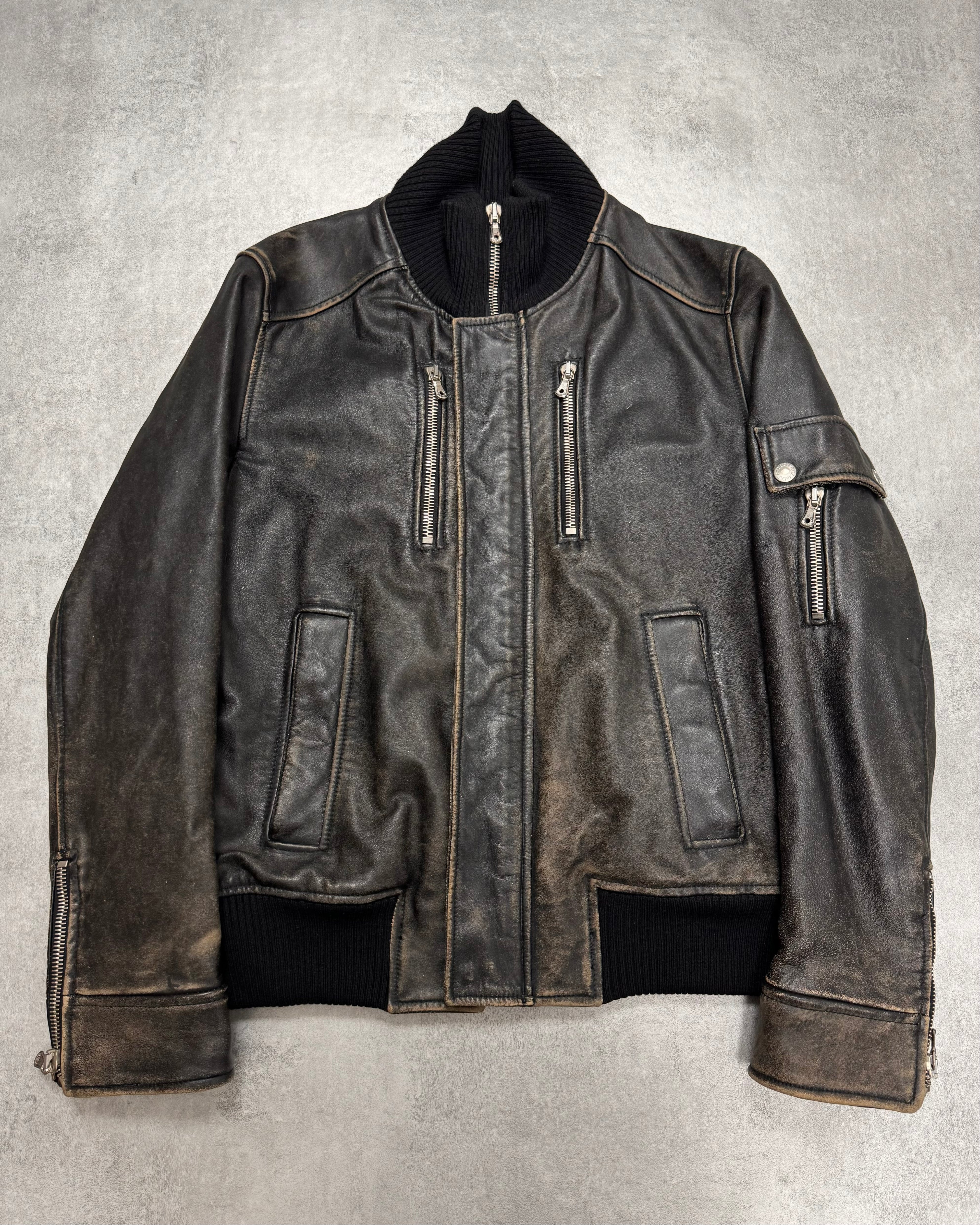 AW2003 Dolce & Gabbana Aged Horse Leather Jacket