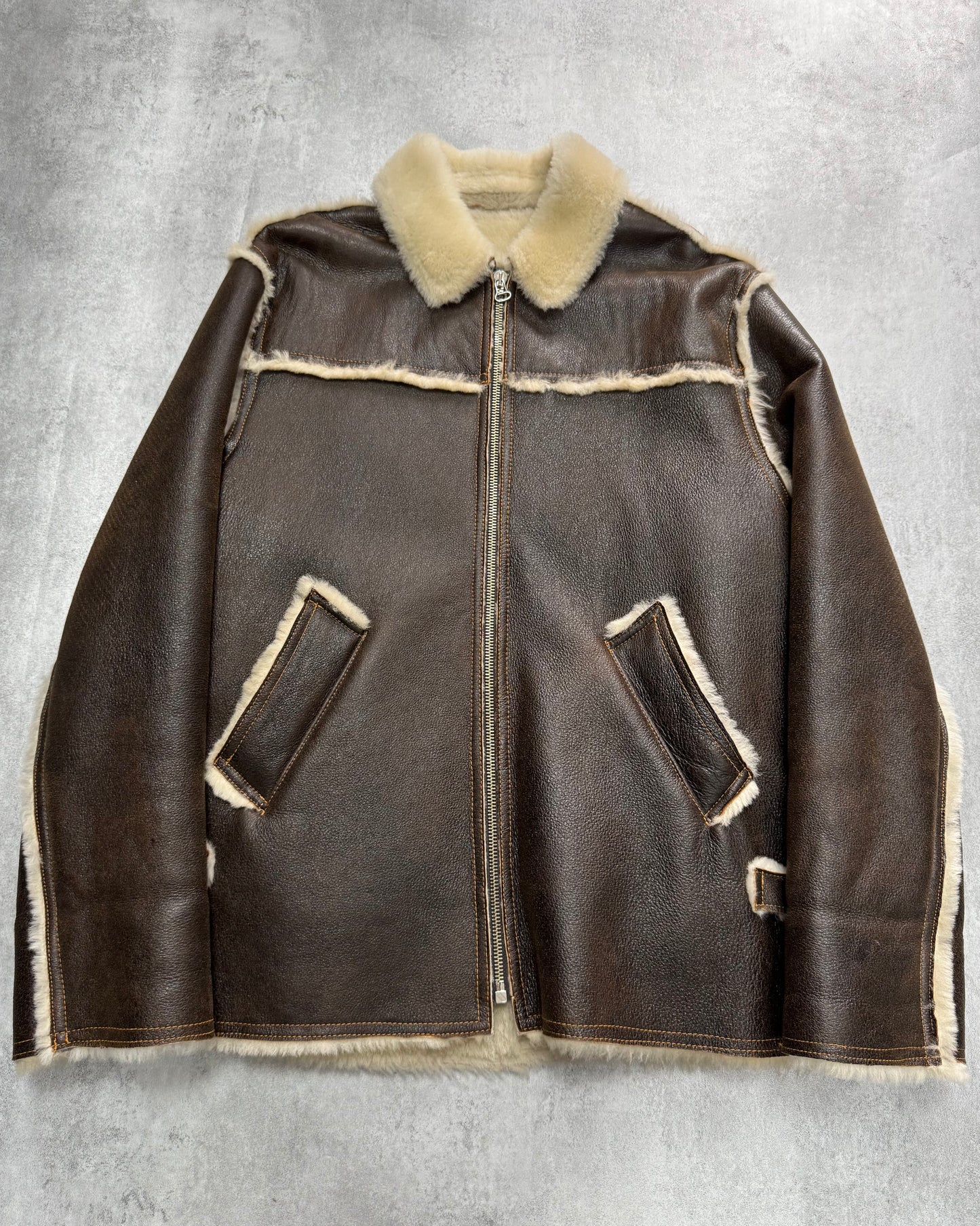 1990s Jean Paul Gaultier Tailored Shearling Leather Jacket (M/L)