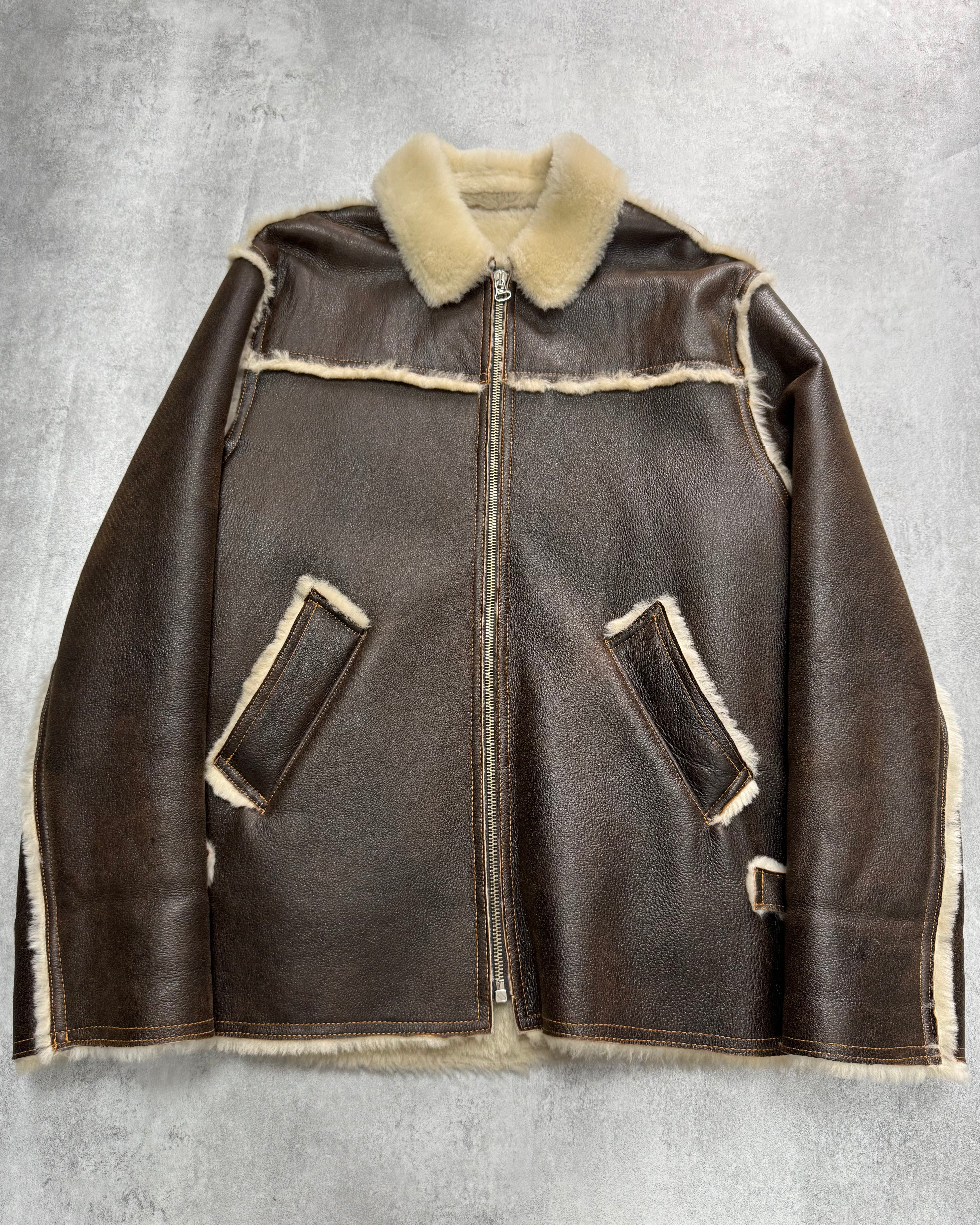 1990s Jean Paul Gaultier Tailored Shearling Leather Jacket