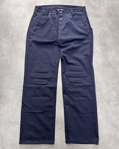 2000s Walter Van Beirendonck Aesthetic Terrorists Padded Nylon Navy Pants (M/L)