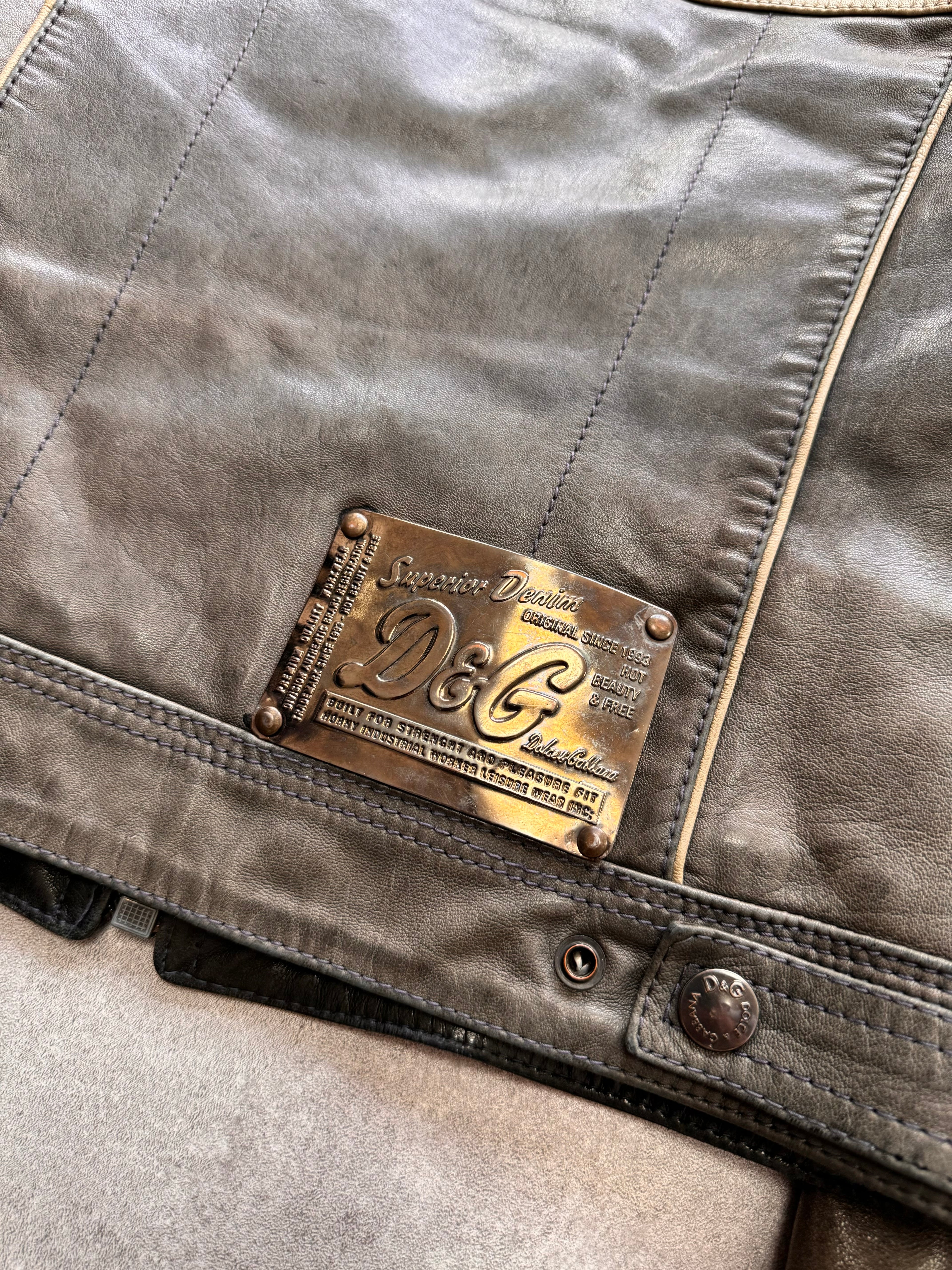 AW2004 Dolce & Gabbana Hot Racer Leather Jacket (S)