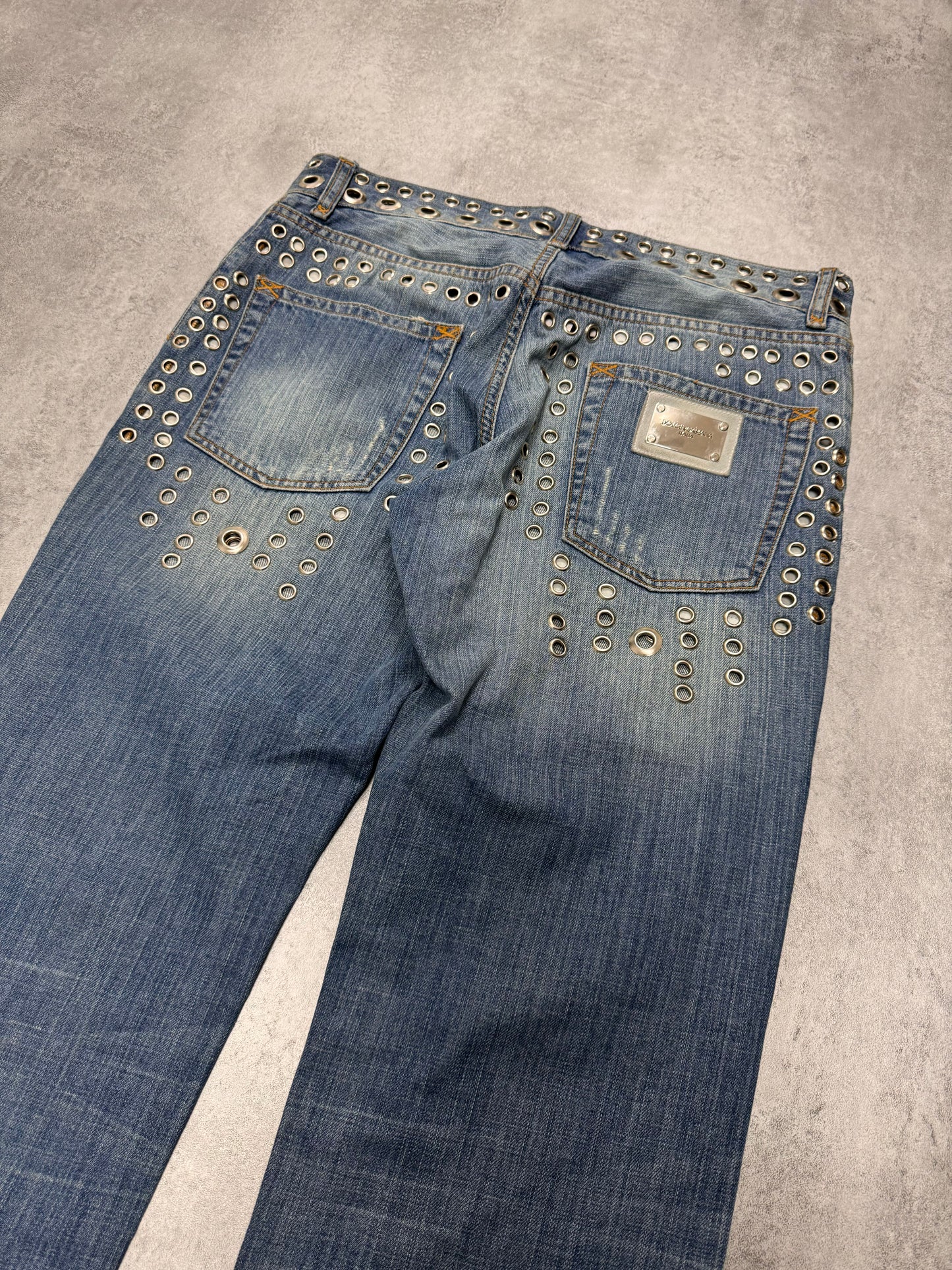 SS2006 Dolce & Gabbana Eyled Punk Holes Jeans (S/M)