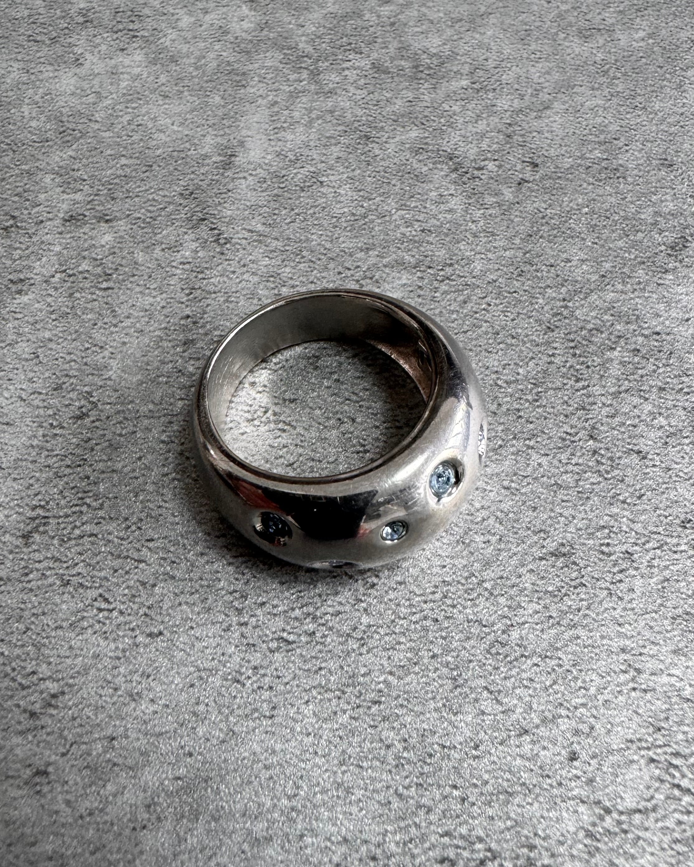 1980s Yves Saint Laurent Blue Gemstone Sterling Silver Ring