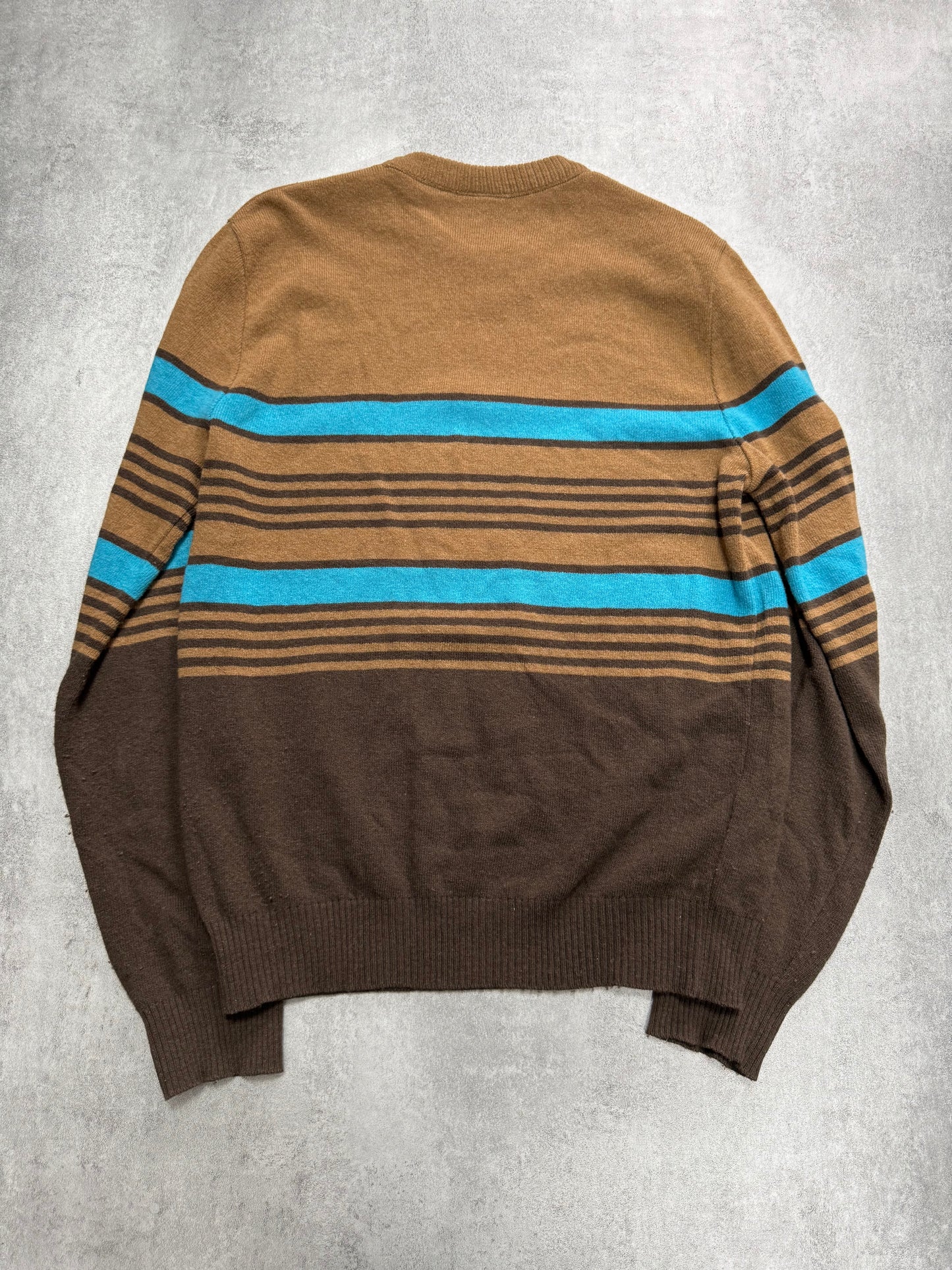 2000s Dolce & Gabbana Brown & Blue Sripes Lambwool Sweater (S)