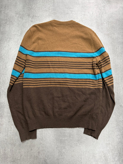 2000s Dolce & Gabbana Brown & Blue Sripes Lambwool Sweater (S)