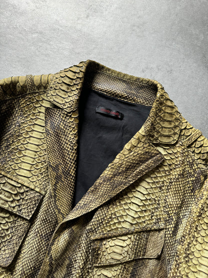 SS2002 Roberto Cavalli Python Leather Sand Jacket (L) - 10