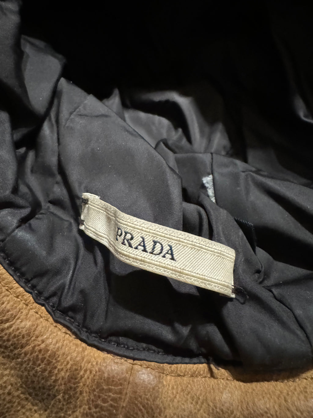 1990s Prada Beige Leather Hat (OS) - 7