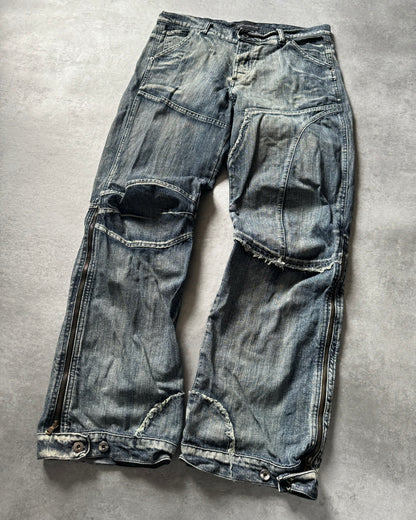 2000s Dolce & Gabbana Brut Avant-Garde Cozy Flared Denim Jeans (L) - 5