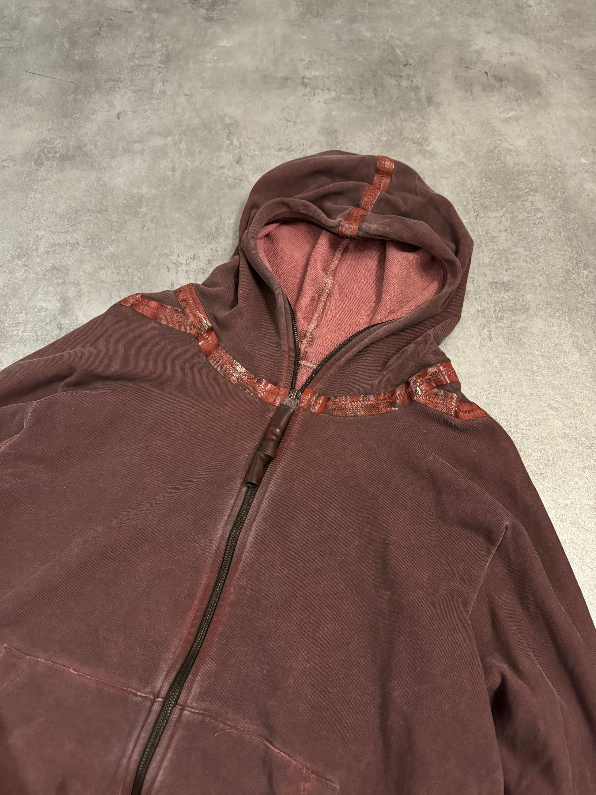 Isaac Sellam ZippyHood Bordeaux Artisanal Sweater (L) - 8