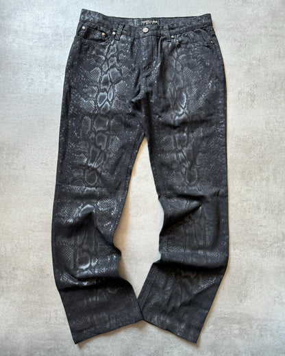 AW1999 Roberto Cavalli Black Serpent Python Pants (M) - 1