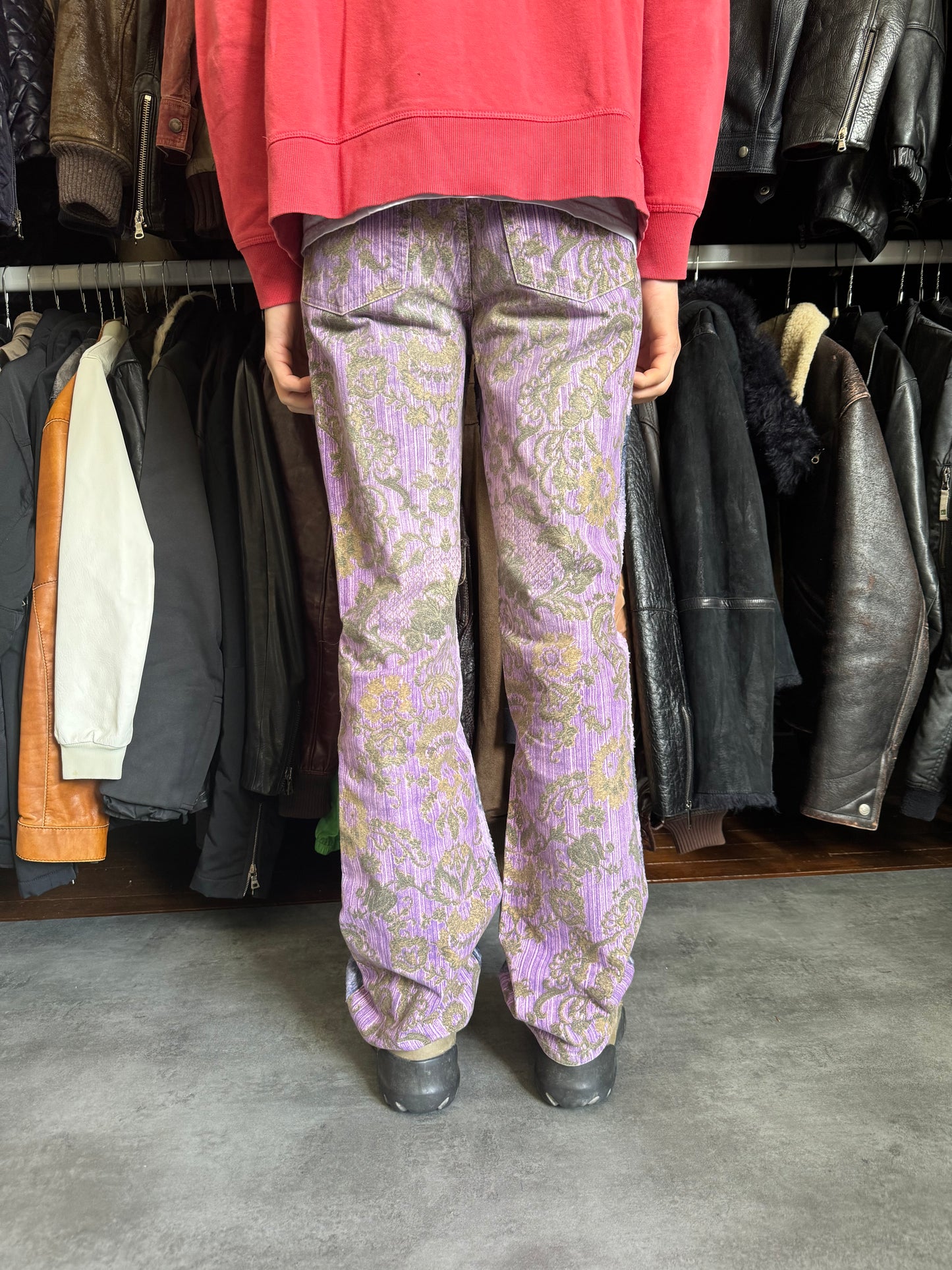 SS2005 Cavalli Mountain Peninsula Purple Relaxed Pants (S) - 4