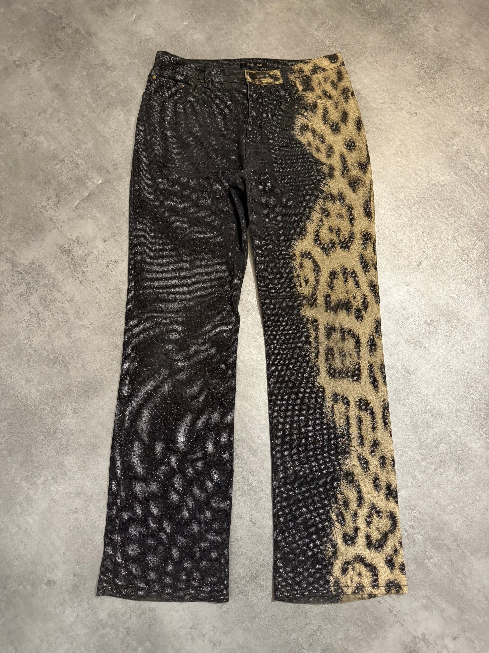 2000s Roberto Cavalli Leopard Shimmering Brut Pants (M) - 6