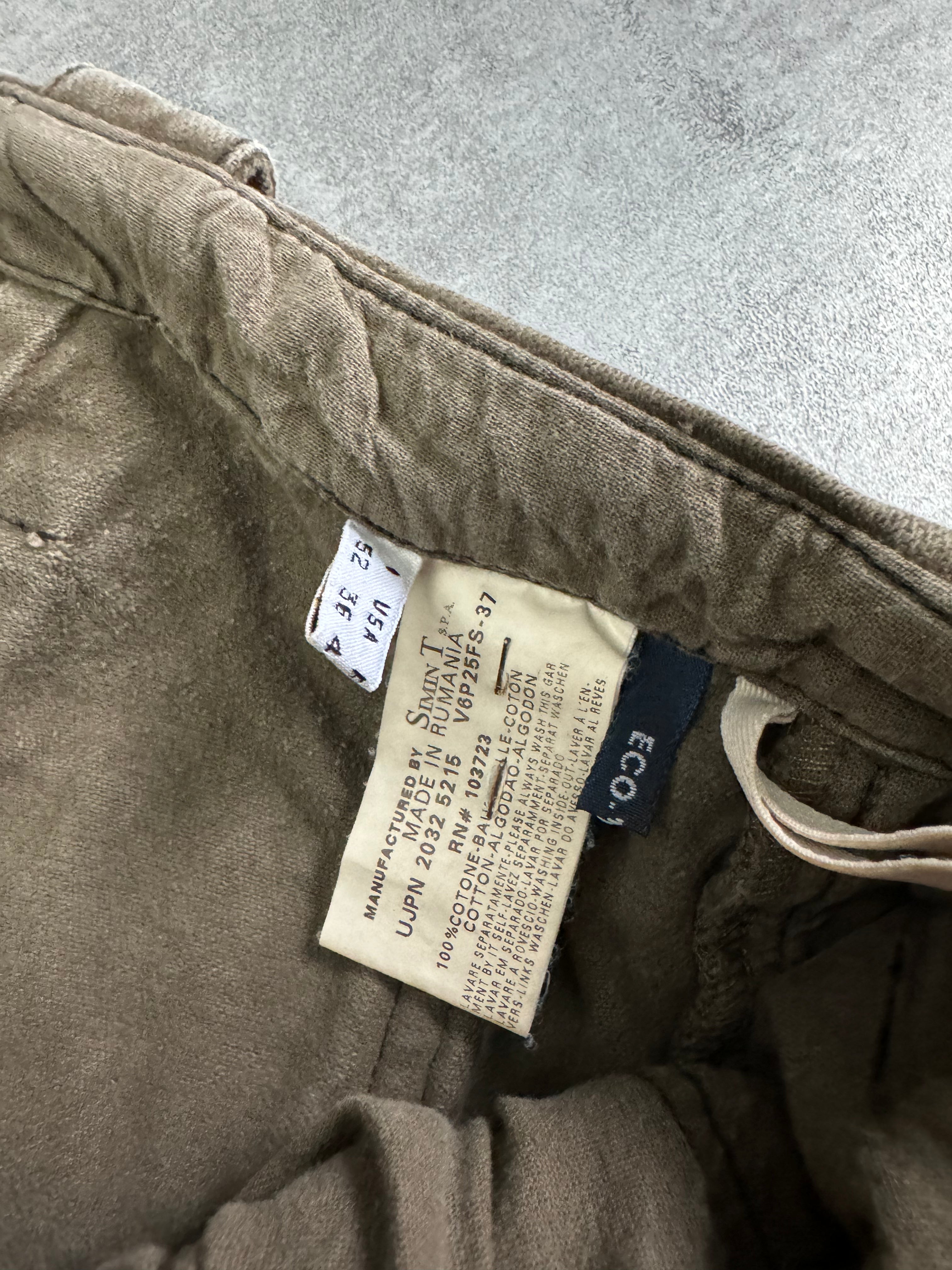 2000s Armani Olive Cargo Wide Pants  (L) - 6
